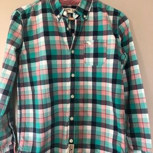 Abercrombie boys button down plaid shirt